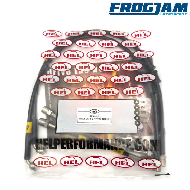 Hel Performance Braided Brake Line Set | Renault Clio 197 & 200 | Mk3 RS