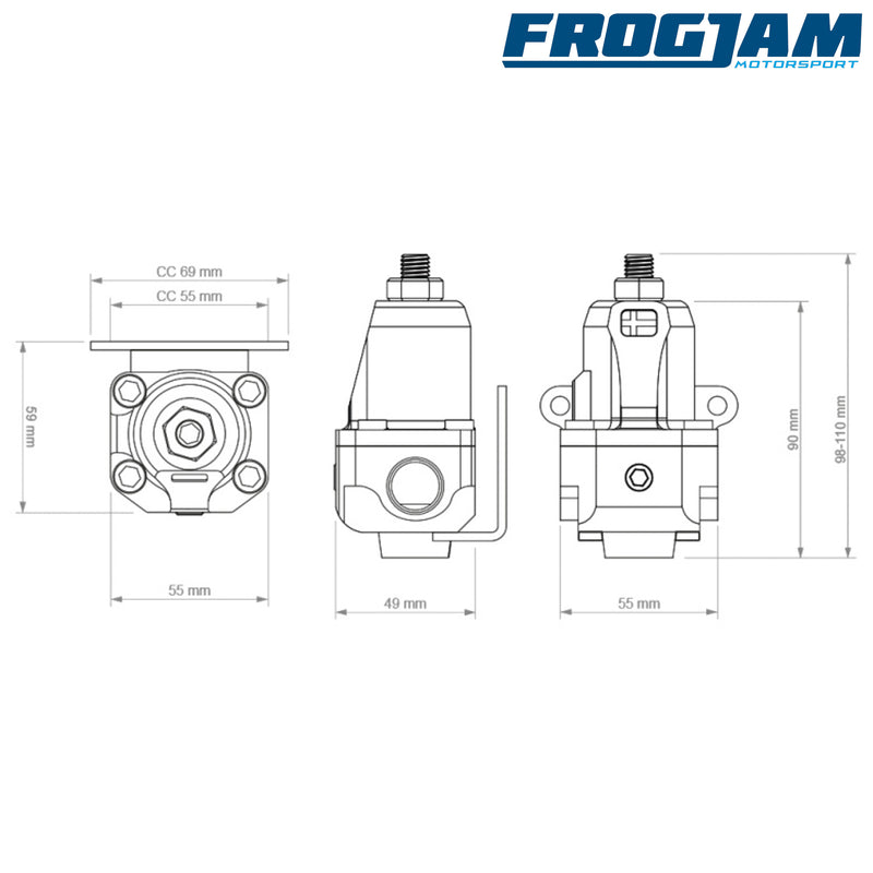 Nuke Performance | Fuel Pressure Regulator FPR100s AN-6