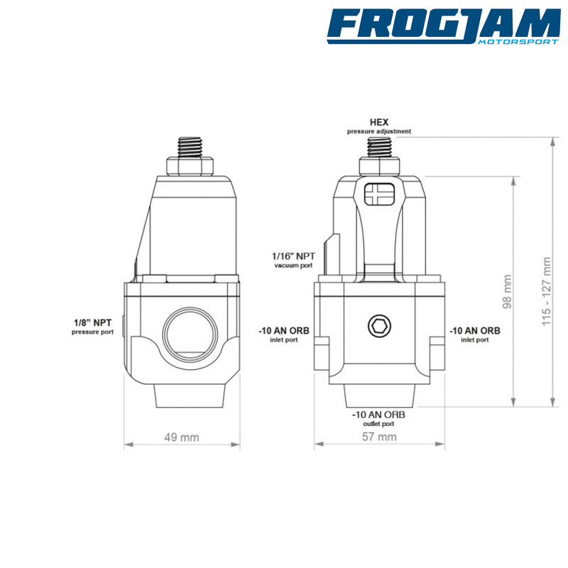 Nuke Performance | Fuel Pressure Regulator FPR100x AN-10
