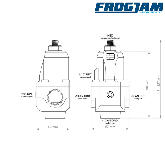 Nuke Performance | Fuel Pressure Regulator FPR100x AN-10