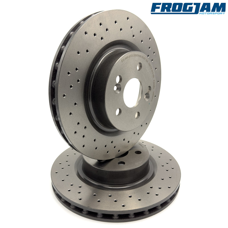 Brembo XTRA Front Brake Discs Drilled, HC & UV Coated | Renault Clio Mk3 RS | Megane Mk2 RS